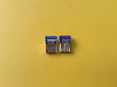 HDMI19M+PCB板 C Type黑胶 G/F 镍壳