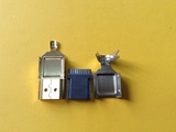 HDMI19M焊 A Type黑胶 G/F 前金后镍三件式