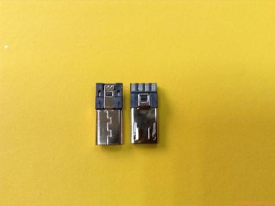 MICRO USB B5M焊 超薄黑胶 镍壳前五后四 加长型