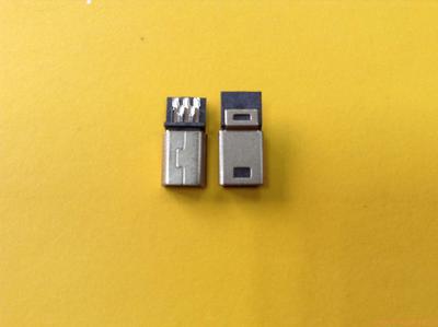 MINI USB B5M焊 传统黑胶 镍壳前五后五