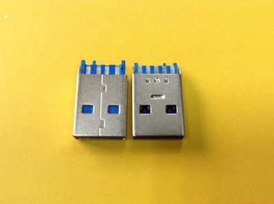 USB-A(M)焊 3.0蓝胶 镍壳短体