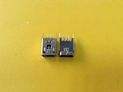 MINI USB B5S插板180度 黑胶 镍壳