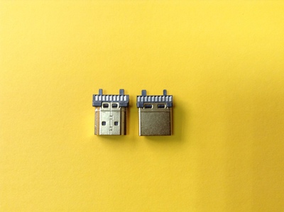 HDMI19M焊 A Type 黑胶 G/F 镀金壳