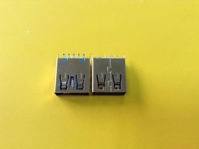 USB-A(F)夹板式 3.0蓝胶 镍壳无卷边