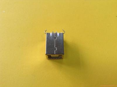 USB-B(F)插板180度 白胶 镍壳弯角